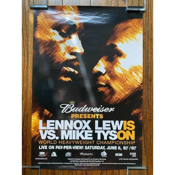 Art Mike Tyson Vs Lennox Lewis Poster Budweiser Presents 202
